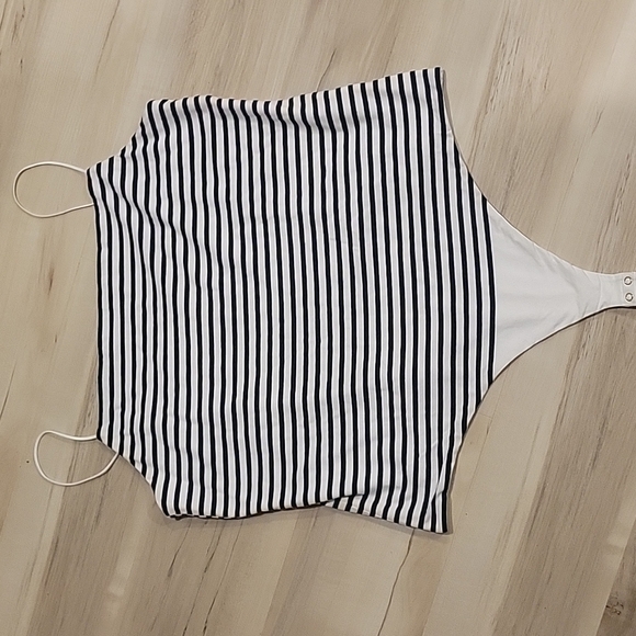 NEW! BANANA REPUBLIC FACTORY Nautical Striped Bodysuit Spaghetti Straps XXL. - Picture 4 of 8